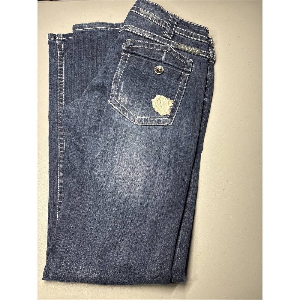 Cowgirl Tuff Co Women's Embroidered Denim Jeans Roses Truth Size 29X34 BOHO VTG